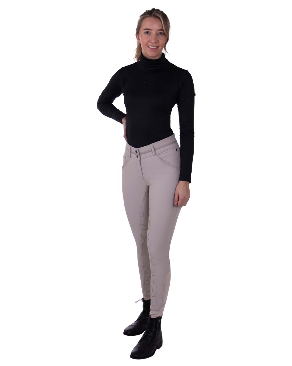 Full Seat Riding Tights for Women with Glitter Waist